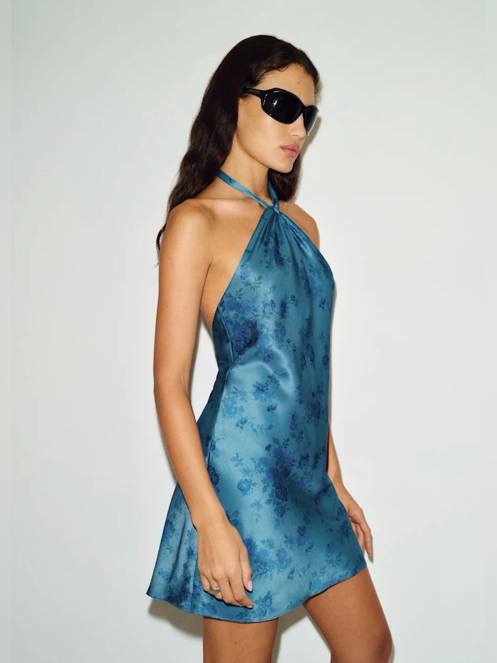 REFORMATION Opaline Silk Dress in Water Sign S
